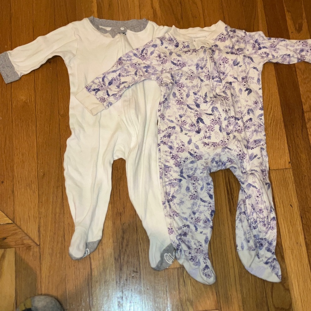 Charming Kids Pajama Set in Purple Floral and White
